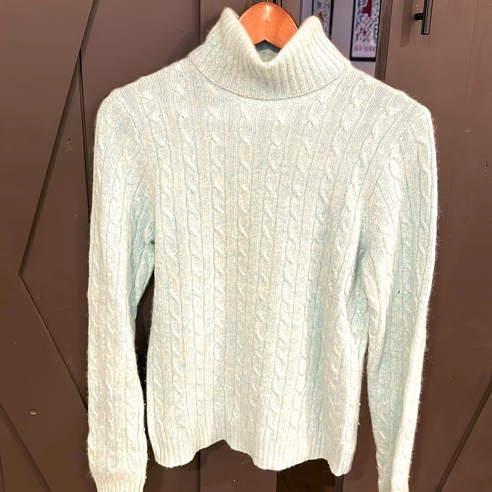 JCrew turtleneck cableknit sweater